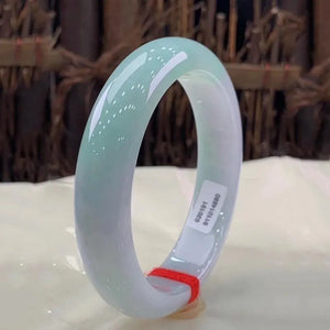 Natural Burmese Floating Green A-Grade Bangle Jade Women Bracelet
