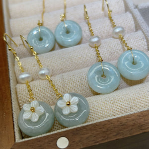 Celestial Ping An Kou Burmese Grade A Dangling Earring IN 18k Gold Plated