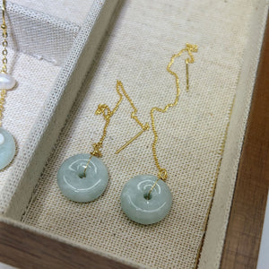 Celestial Ping An Kou Burmese Grade A Dangling Earring IN 18k Gold Plated