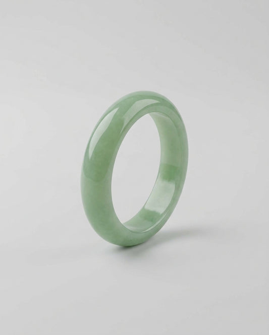 Apple Green A-Grade Jade Plain Ring Ice-Type Jade Women Ring