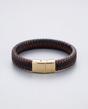 L'Essence Interlock Leather Men Bracelet