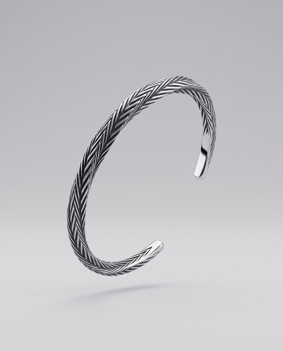 Lennox Woven Cuff Men Titanium Steel Bracelet