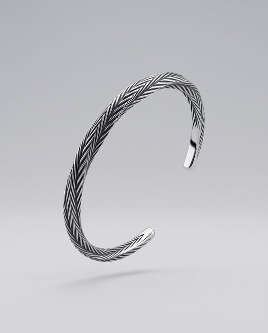 Lennox Woven Cuff Men Titanium Steel Bracelet