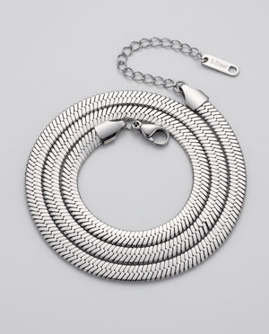 Noir Snake Chain Stainless Steel Clavicle Unisex Necklace