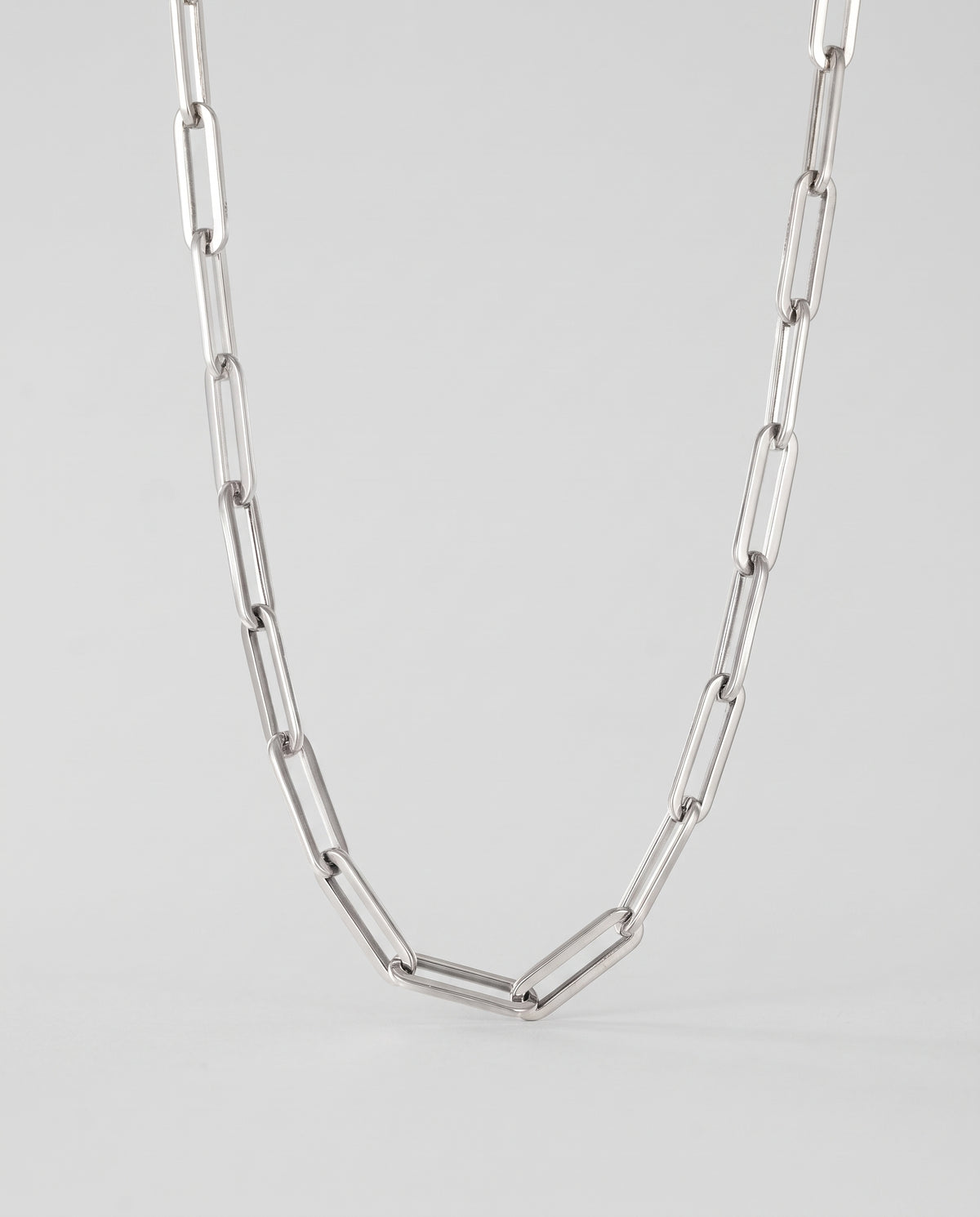 Alyna Paperclip Stainless Steel In 18 Gold Plated Silver