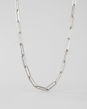 Alyna Paperclip Stainless Steel In 18 Gold Plated Silver