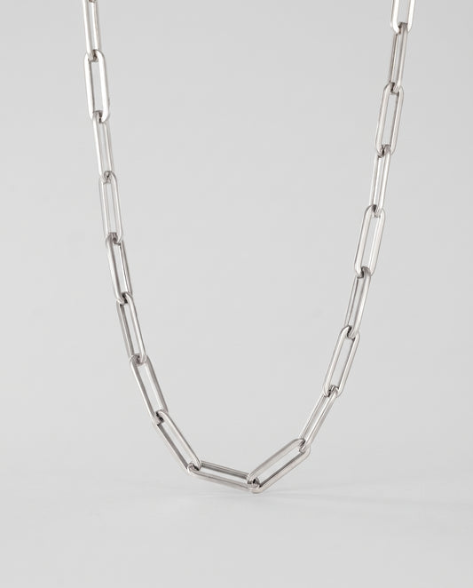 Alyna Paperclip Stainless Steel In 18 Gold Plated Silver