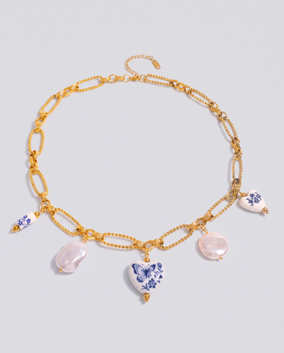 Maddie Freshwater Pearl Women Necklace Stainless Steel Porcelain