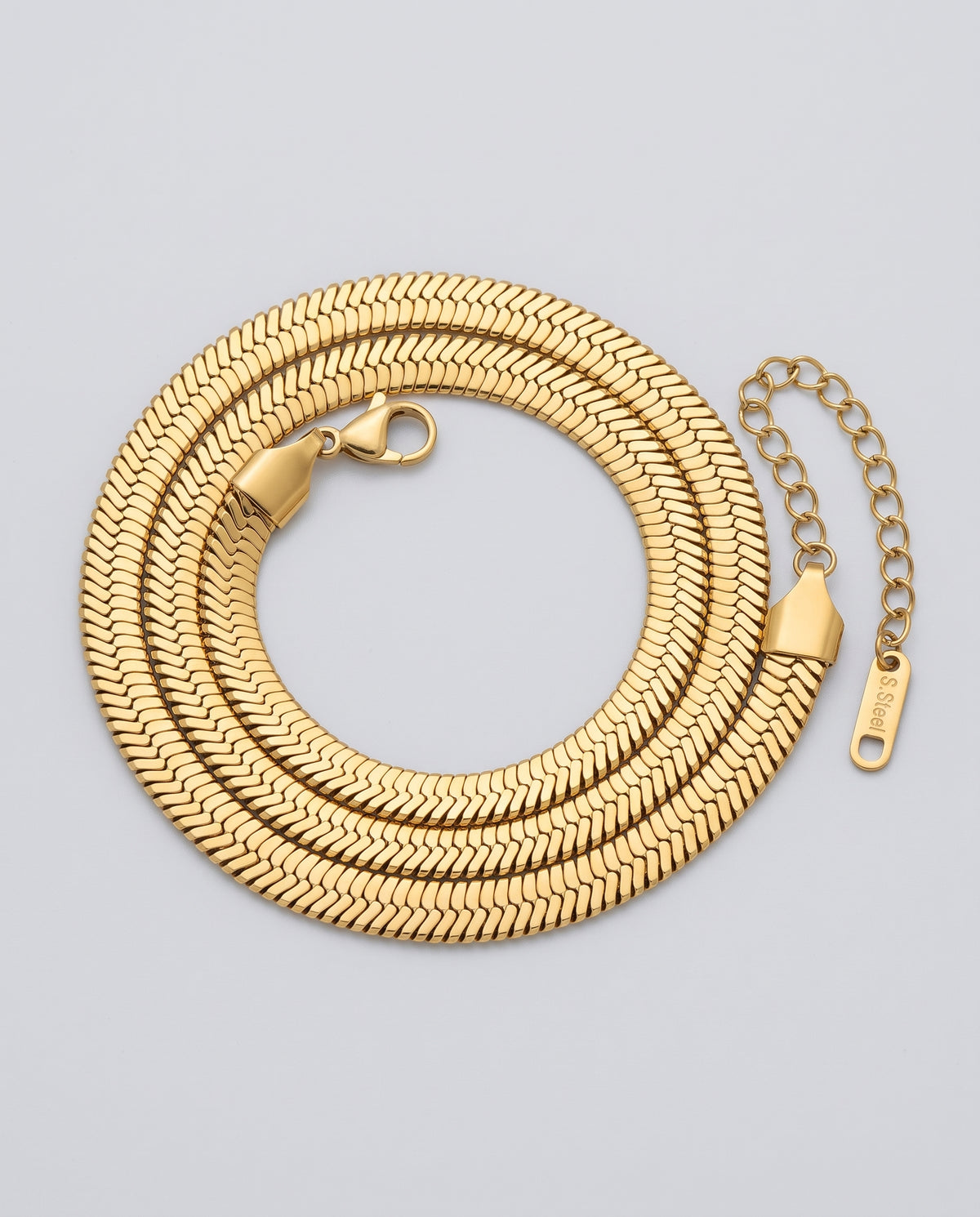 Noir Snake Chain Stainless Steel Clavicle Unisex Necklace