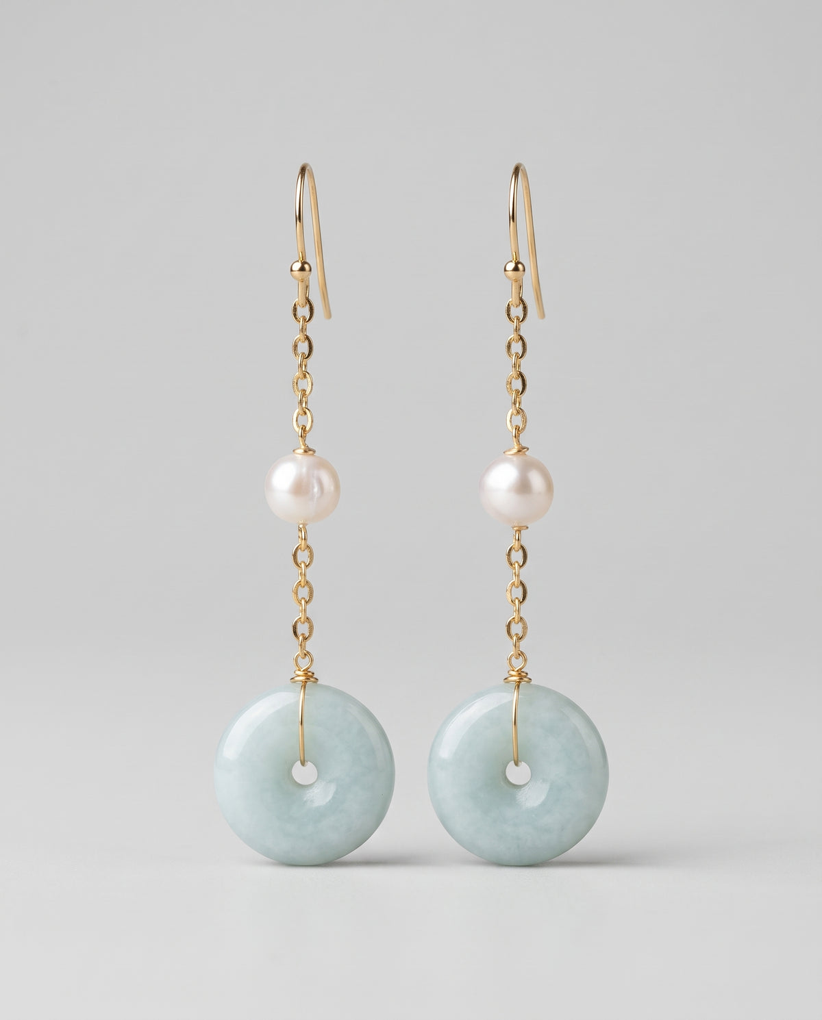 Celestial Ping An Kou Burmese Grade A Dangling Earring IN 18k Gold Plated