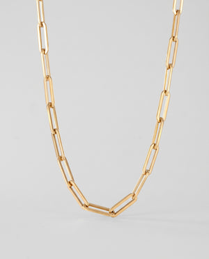 Alyna Paperclip Stainless Steel In 18 Gold Plated Silver