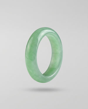 Apple Green A-Grade Jade Plain Ring Ice-Type Jade Women Ring