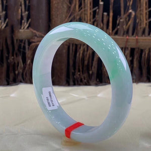 Natural Burmese Floating Green A-Grade Bangle Jade Women Bracelet