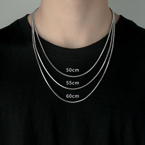 Bnox Snake Chain Titanium Steel Silver Men Necklace