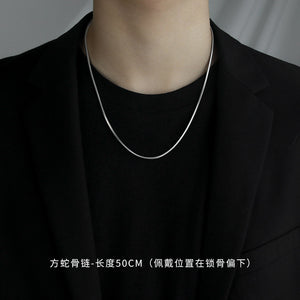 Bnox Snake Chain Titanium Steel Silver Men Necklace